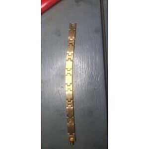 Men's bracelet stainless steel 316l 10 karat gold-plated signed